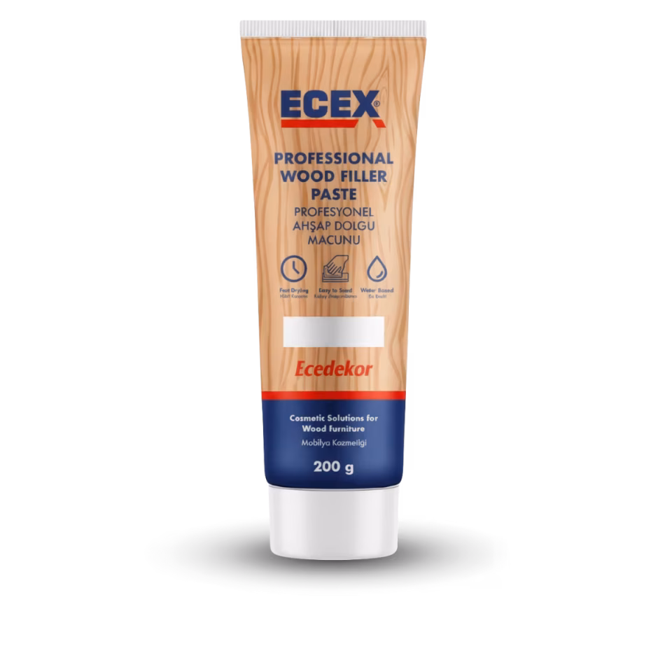 Ahşap Tamir Macunu 200 gr Tüp | ECEX - Çatlak Delik Dolgu Macunu