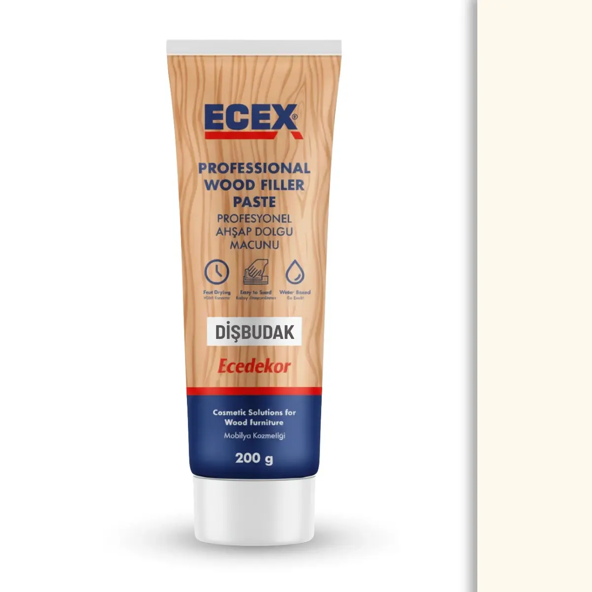 Ahşap Tamir Macunu 200 gr Tüp | ECEX - Çatlak Delik Dolgu Macunu Diş Budak